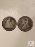 1878 Seated Liberty and 1834 Capped Bust Halves