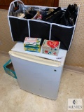 Dorm Size Refrigerator and Decorative Items