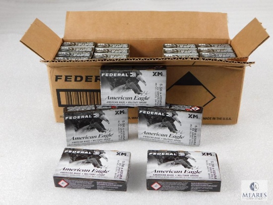 500 Rounds Federal 5.56 Ammo. 55 Grain FMJ Boat Tail