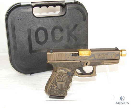 New Glock 19 Trump 45th Edition 9mm Semi-Auto Pistol with Zaffiri Gold Barrel