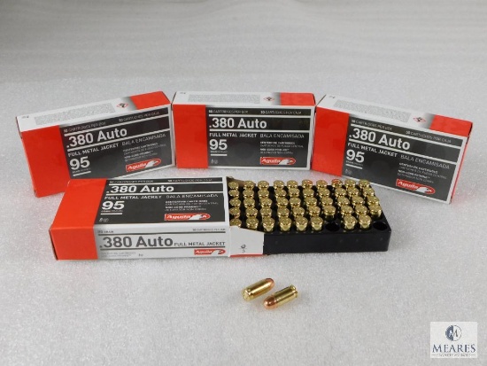 200 Rounds Aguila .380 ACP Ammo. 95 Grain FMJ