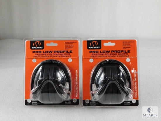 Two Pair New Walkers Pro Low Profile Folding Ear Muffs.