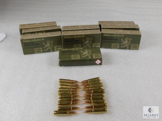 180 Rounds S&B 7.62x39 Ammo. 124 Grain FMJ Brass Cases