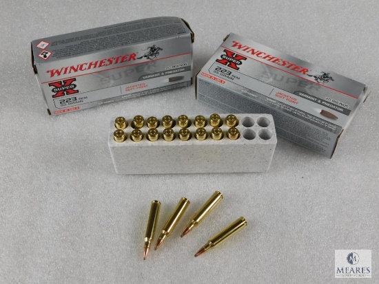 40 Rounds Winchester .223 Remington Ammo. 55 Grain Jacketed Soft Point Varmint