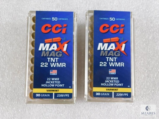 100 Rounds CCI .22 Magnum Ammo. 30 Grain Maxi-Mag
