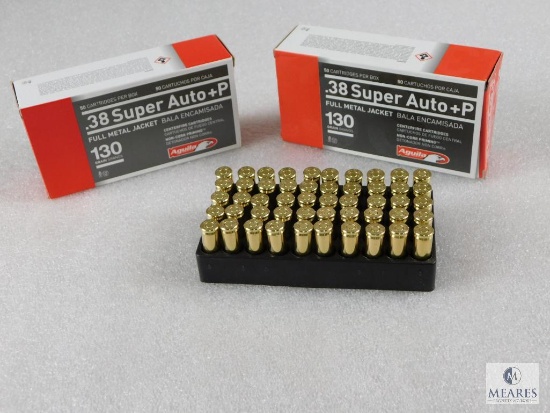 100 Rounds Aguila .38 Super +p Ammo. 130 Grain FMJ