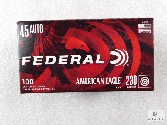 100 Rounds Federal .45 ACP Ammo. 230 Grain FMJ