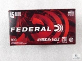 100 Rounds Federal .45 ACP Ammo. 230 Grain FMJ