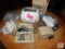 Lot Assorted Newer & Vintage Appliances includes Old Radio, Ice Crusher, Calculator, Toaster, Lamp &