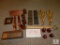 Lot Vintage Wood, Metal & Glass Wall Candle Sconces and Shelf