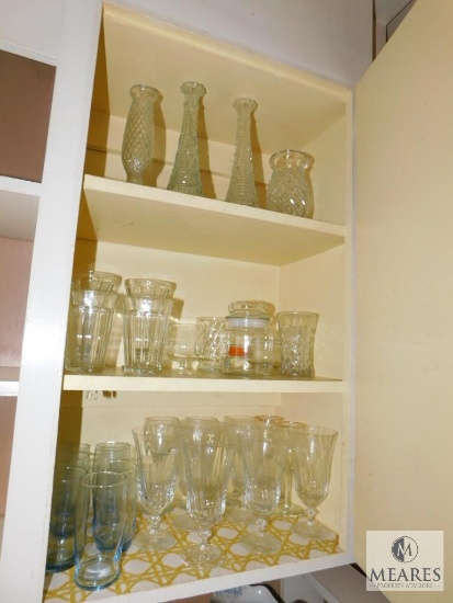 Cabinet Lot - Assorted Glassware and Vases