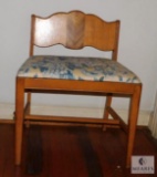 Wooden Upholstered Vanity Chair Settee