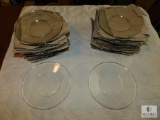 Lot Approximately 36 Clear Glass Plates