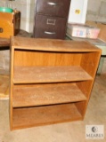 Lot 4 Drawer Metal File Cabinet & Wood Bookshelf