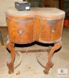 Antique Wood 2 Drawer Side Table