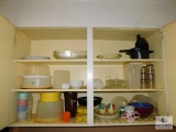 Cabinet Lot - Assorted Dishes, Cups, Containers, Glassware and more