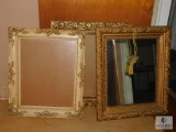 Lot Vintage Picture Frames & Gold Gilt Framed Mirror