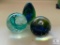 Three Art Glass Paperweights - Two Artist Signed