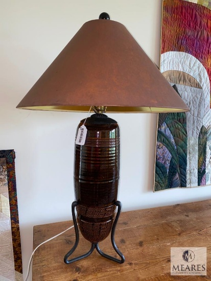 Ceramic Table Lamp with Metal Stand