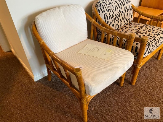 Vintage McGuire Arm Chair with Custom Upholstery