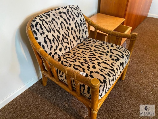 Vintage McGuire Arm Chair with Custom Upholstery