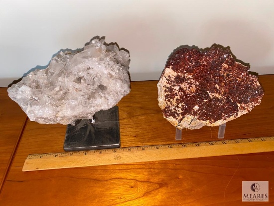 Two Geodes with Display Stands