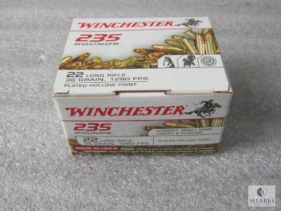 235 Rounds Winchester .22 LR 36 Grain 1280 FPS Ammo