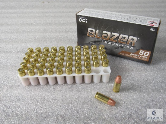 50 Rounds Blazer 9mm Luger 147 Grain FMJ Ammo Brass Case