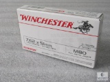 20 Rounds Winchester M80 7.62x51 149 Grain 2790 FPS Ammo FMJ