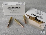 40 Rounds Wolf WM193 5.56x45mm 55 Grain FMJ Ball Ammo