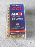 50 Rounds CCI .22 WMR Mag 40 Grain Total Metal Jacket 1875 FPS Ammo