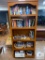 Wooden Bookshelf and Contents