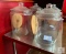 Two Large Glass Storage Jars with Lids
