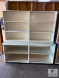 Two-piece Wooden Bookshelf/Storage Cabinet