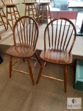 Two Matching Windsor-Style Wood Dining Chairs