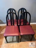Group of Four Matching Chairs with Metal Backs
