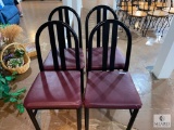 Group of Four Matching Chairs with Metal Backs