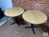 Group of Two Round-top Dining Tables