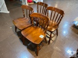 Group of Four Matching Wooden Chairs