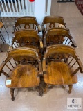 Group of Six Matching Wooden Chairs