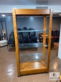 Wood and Glass Display Shelf Unit