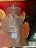 Two Large Glass Storage Jars with Lids