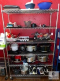 Stainless Steel Rolling Rack with Wire Shelves - INCLUDES CONTENTS