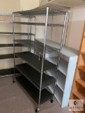 Stainless Steel Rolling Rack with Wire Shelves