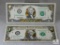 2003 $1 Note & 1995 $2 Note - Both Holograms & Choice Crisp UNC