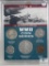 1942-S WWII Coin Series with Silver Nickel, Dime, Quarter, Half in Display