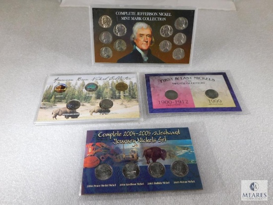 4 Nickel Sets; 1st & Last Nickels of 20th Century, Complete 2004-2005, Westward Journey,