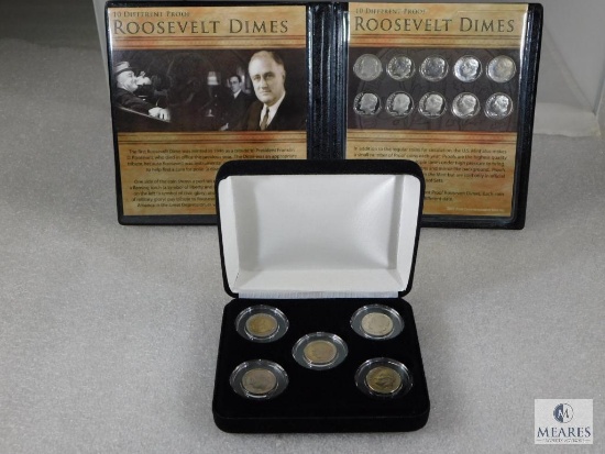 2 Dime Sets: 10 Different Cameo Proofs 1973-S to 1981-S, 2002-S, Set of 5 Different Cameo Proofs