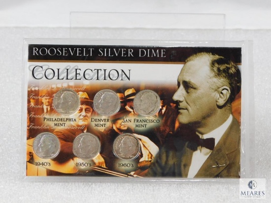 Roosevelt Silver Dime Set 1946-S, 1947, 1954, 1961-D, 1964-P (2)