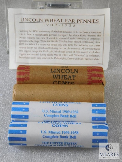 4 Rolls Bank Wrapped Wheat Cents - Unsearched by Owner